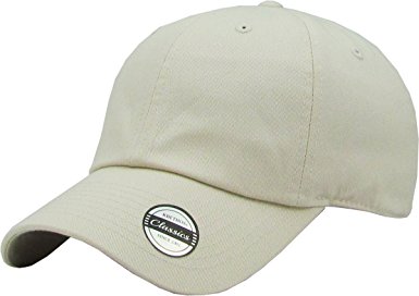 Cotton Dad Hat Adjustable Plain Cap. Polo Style Low Profile (Unstructured)