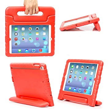 eTopxizu Shockproof Handle Stand Protective Kids Case for iPad 4, iPad 3 and iPad 2 - Red