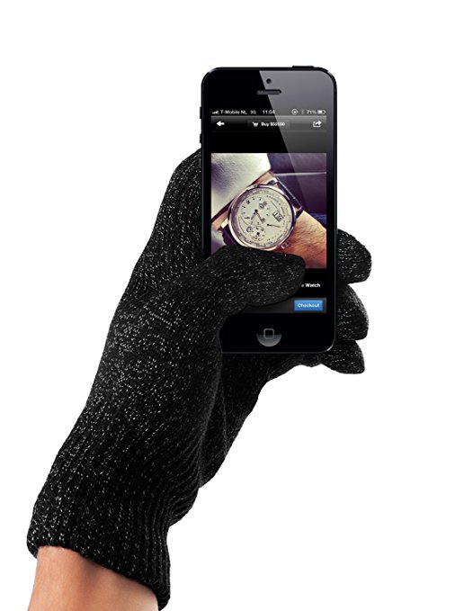 Mujjo Medium/Large Unisex Touchscreen Gloves - Black