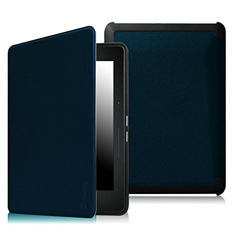 Fintie SmartShell Case for Kindle Voyage - [The Thinnest and Lightest] Protective PU Leather Cover with Auto Sleep/Wake for Amazon Kindle Voyage (2014), Navy