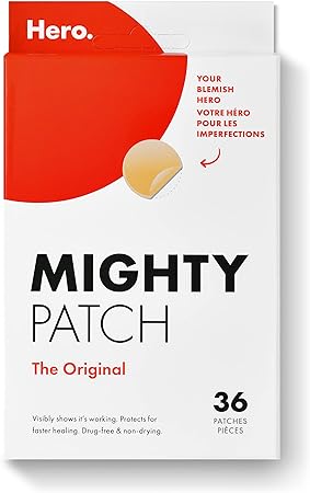 Mighty Patch Original from Hero Cosmetics - Hydrocolloid Spot Stickers for Face and Skin, Vegan-friendly and Not Tested on Animals (36 Count)