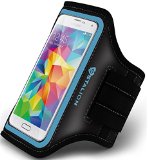 Galaxy S5 Armband  Stalion Sports Running and Exercise Gym Sportband Cyan BlueLifetime Warranty Water Resistant  Sweat Proof  Key Holder