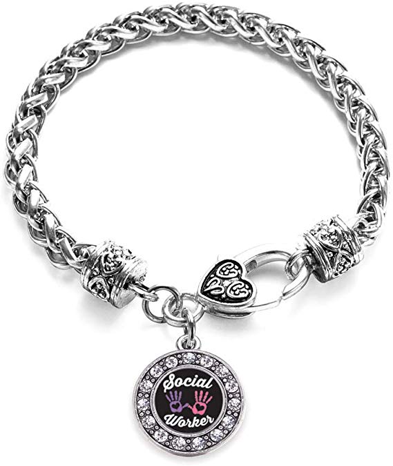 Inspired Silver - Silver Circle Charm Bracelet with Cubic Zirconia Jewelry