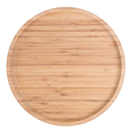 Bamboo Round Plates,12 Inches Cheese Plates Coffee Tea Serving Tray Fruit platters Party Dinner Plates Sour Candy Tray
