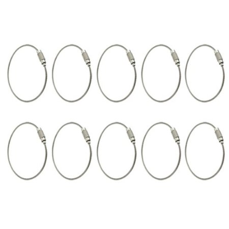 10pcs Stainless Steel Wire keychain Cable keyring Twist Barrel