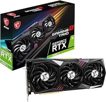 MSI GeForce RTX 3080 Ti Gaming X Trio 12G Gaming Graphics Card - 12GB GDDR6X, 1770 MHz, PCI Express Gen 4, 384-bit, 3X DP v 1.4a, HDMI 2.1 (Supports 4K)