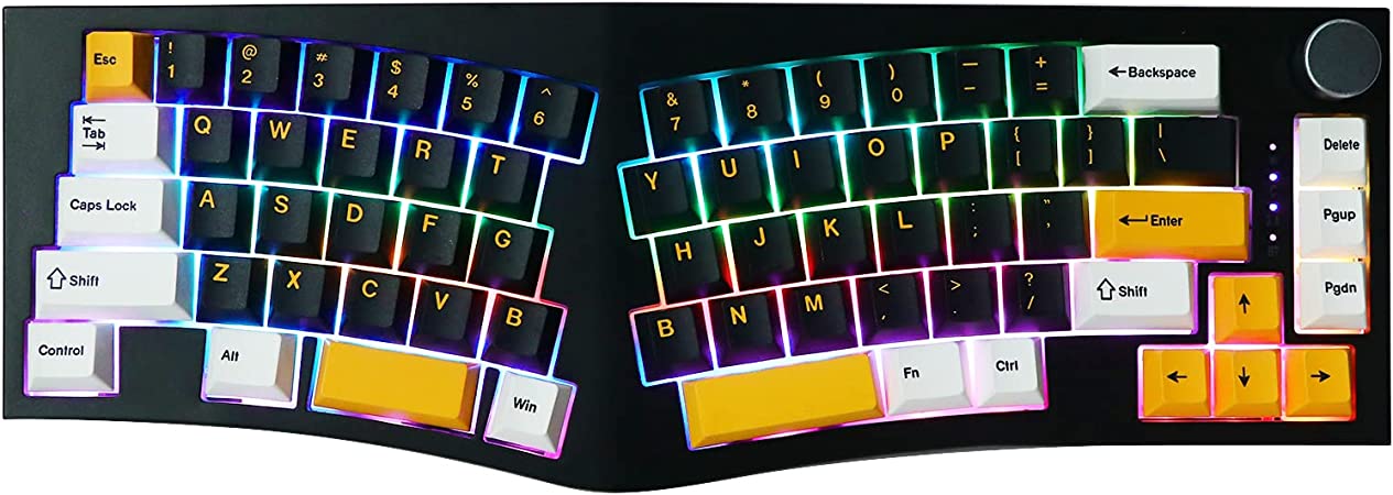 EPOMAKER Feker Alice Layout Gasket 68-Key Hot Swappable Bluetooth/2.4Ghz/ Type-C Wired/Wireless Gaming Keyboard, with 8000mAh Battery, NKRO, RGB Backlight, Dye-sub PBT Keycaps, for Win/Mac (Black)