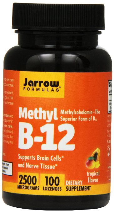 Jarrow Formulas Methyl B-12,Supports Brain Cells and Nerve Tissue, 2500 mcg, 100 Lozenges
