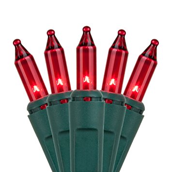 Holiday Essence - Set of 140 Indoor Red Synchronized Musical Twinkle Christmas Lights - Plays 25 Classical Holiday Songs - 8 Function Chaser - Green Wire - 26 Ft Wire Length, 2" Space Between Bulbs