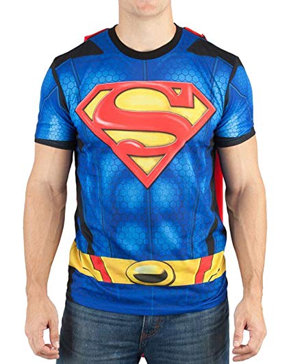 Bioworld Superman Sublimated Costume with Cape T-Shirt