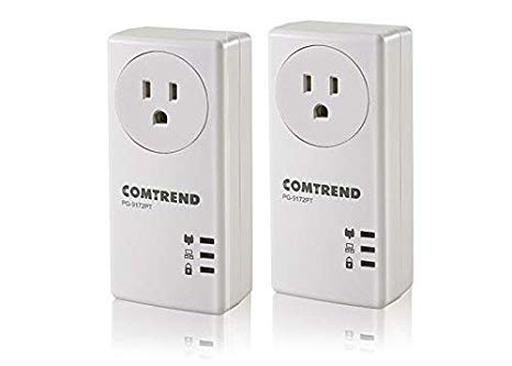 Comtrend 1200Mbps G.hn Powerline Ethernet Adapter with Pass-Through Outlet, 2 Unit Kit, PG-9172PT-KIT