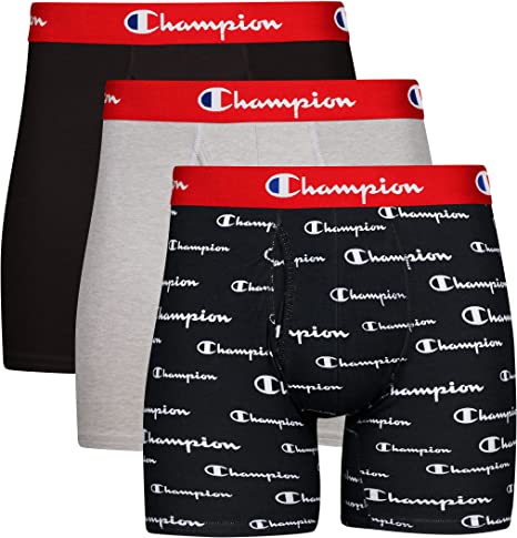 Champion Men's Underwear Boxer Briefs Pack, Moisture-Wicking, Performance Stretch Cotton, Trunks and Long Leg, Multipack