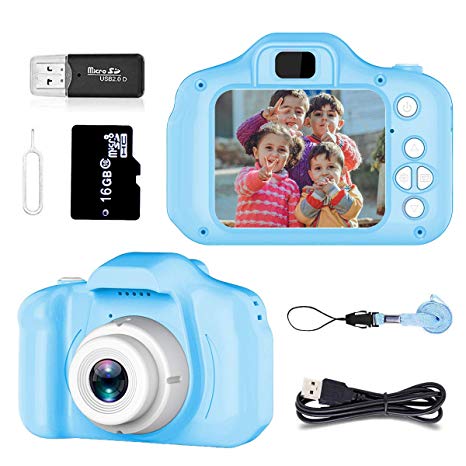 Pussan Toy for 4-8 Year Old Boys Kids Camera HD 1080P Digital Camera for Kids Video Recorder Small Cameras with Silicone Soft Cover Camcorder Christmas Birthday Gifts for Children Party Outdoor Play