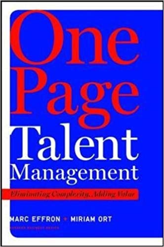 One Page Talent Management: Eliminating Complexity, Adding Value