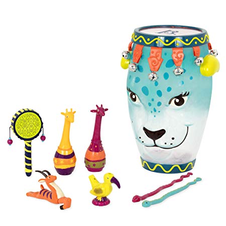 B. Toys - B. Jungle Jam - Toddler Educational & Musical Percussion for Kids & Children Instruments Set 9 Pcs – with Tambourine, Maracas, Slide Whistle & More