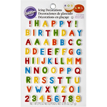 Wilton 710-6042 Letters & Numbers Edible Icing Decorations