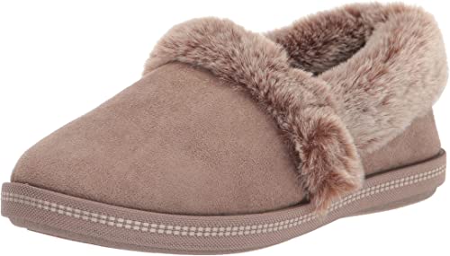 Skechers Women's Cozy Campfire-Team Toasty-Microfiber Slipper with Faux Fur Lining