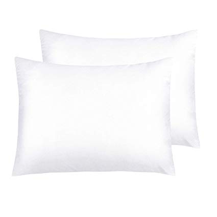 NTBAY Silky Satin Standard Pillowcases Set of 2, Super Soft and Luxury, Hidden Zipper Design, White, Standard