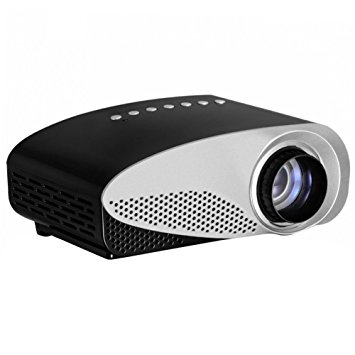 Soggiv GP8S HD LED Mini Portable Projector for Home Theatre Video Games TV Movie Multimeadia Projector Support HDMI/USB/AV/SD/VGA/ Interface - Black