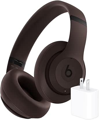 Beats Studio Pro Bluetooth Noise Cancelling Headphones with Apple 20W USB-C Power Adapter - Deep Brown