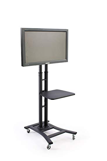 Tyke Supply llc Mobile Commercial TV Cart hold's LCD or Plasma TV's up to 80 inch and 110 lbs