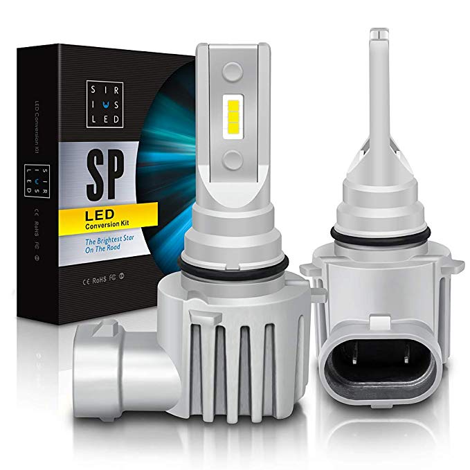 SIRIUSLED SP Series 9045 9145 9040 9005 High Power Ultra Bright LED Fog Light Bulb 5000 Lumen Super Compact Fanless Pure White 6000K Lamp Pack of 2 for Ford F150 F250 F350