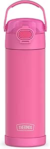 470mL Stainless Steel Non-Licensed FUNtainer® Bottle w/Spout and Locking Lid, Neon Pink