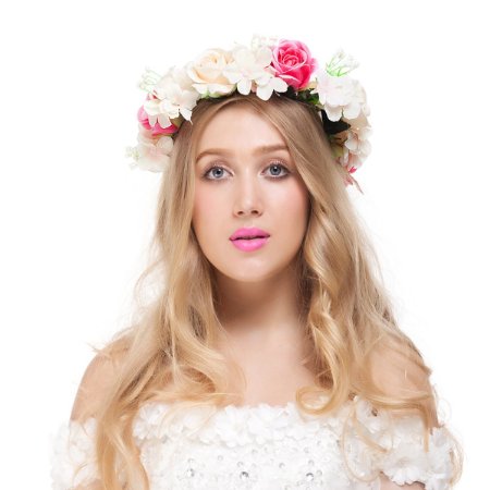 Valdler Champagne Rose Flower Crown for Wedding Festivals