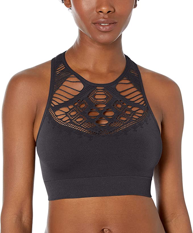 Amazon Brand - Mae Women's Seamless Hi-Neck Racerback Bralette