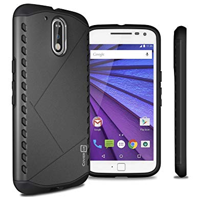 Moto G4 Case, Moto G4 Plus Case, Moto G (4th Gen.) case CoverON [Paladin Series] Slim Fit Hard Protective Modern Style Phone Case for Motorola Moto G4 Plus Moto G4 Moto G (4th Gen.) - Black