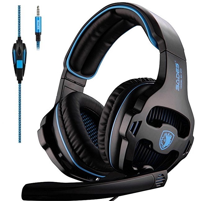 [2016 SADES SA810 New Released Multi-Platform New Xbox one PS4 Gaming Headset ], Gaming Headsets Headphones For New Xbox one PS4 PC Laptop Mac iPad iPod (Black&Blue)