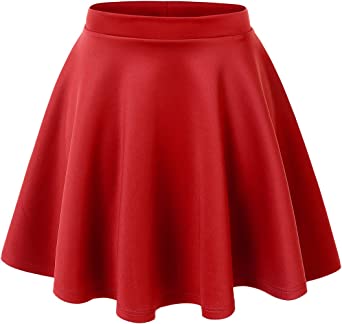 Made By Johnny Women's Basic Versatile Stretchy Flared Casual Mini Skater Skirt XS-3XL Plus Size