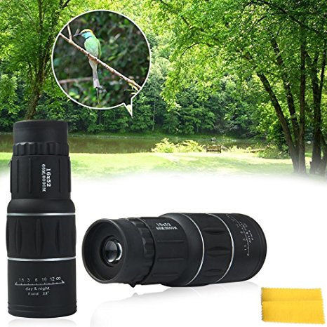 16x52 Dual Focus Optics Zoom Monocular Telescopes, Day and Night Vision, for Birds/Wildlife/hunting/camping/hiking/Tourism/Armoring 66m/ 8000m
