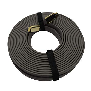 Gold-Plated (in-Wall Installation) Flat High Speed HDMI Cable with Ethernet - 3D and 4K X 2K Resolution (33FT)