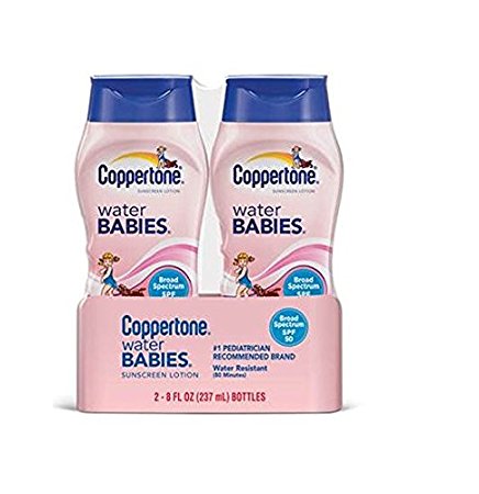 Coppertone Water Babies Sunscreen Lotion, SPF 50, 8 fl oz, 2-Pack