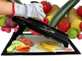 SimpliFine Mandoline Slicer and Chopper with FREE Cut Resistant Gloves Best for Making Quick and Healthy Salads - Fruit and Vegetable Cutter - Professional Mandolin Slicer and Glove Bundle - Makes A Great Gift