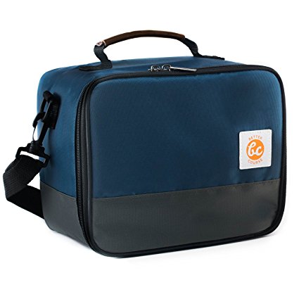 BetterCourse Premium Lunch Bag Insulated Kit with 2 EasyFit FiveGuard Containers (Cobalt Blue)