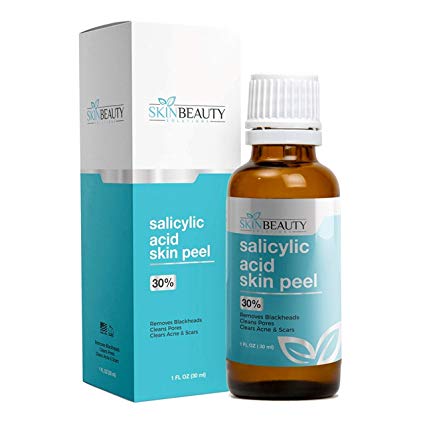 SALICYLIC Acid 30% Chemical Peel with Beta Hydroxy BHA For Rosacea, Blackheads, Whiteheads, Clogged Pores, Seborrheic Keratosis, Wart Remover, Dandruff, Bumpy Oily Acne Skin (1 oz / 30 ml)