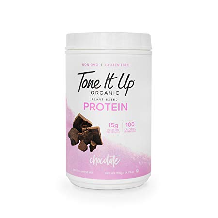 Tone It Up Organic Protein Powder for Women | Supports Weight Loss and Lean Muscle | 100% Vegan, Plant Based, Gluten Free, Kosher, Non GMO, Sugar Free | 15g of Protein (1.54 lbs, Chocolate)
