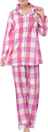 Women's Pajamas Comfy Cotton Long Sleeve Sleepwear Two Pieces PJ Set XS-XXL