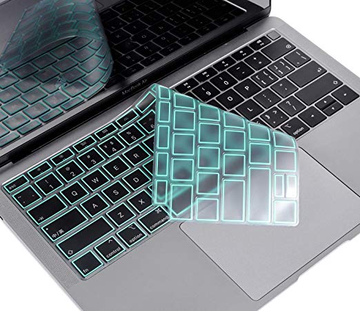 CaseBuy Premium Ultra Thin Keyboard Cover Compatible New MacBook Air 13-inch A1932 with Touch ID Retina Display Soft-Touch TPU Keyboard Protective Skin, Mint