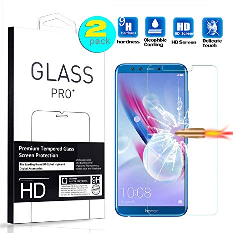 [2 Pack] Huawei Honor 9 Lite Screen Protector, ANGELLA-M HD [Crystal Clear] [Scratch-Resistant] Tempered Glass Screen Protector