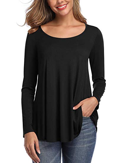 Womens Tops V Neck Tee Casual Short Sleeve and Long Sleeve T Shirts