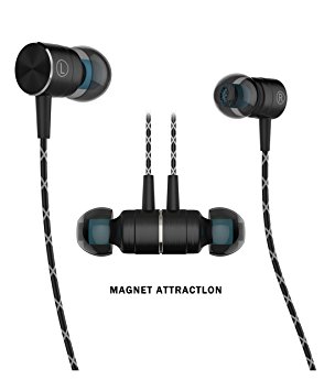 Earphones,TRONOE Sport HIFI In-Ear Earbuds Heaphones Headset Earphones with Noise Isolating Headset Magnet Attraction Earphones with Mic and Volume Control. (Black)