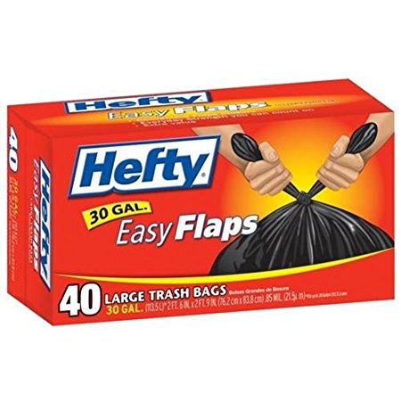 Hefty Easy Flaps Multipurpose Trash Bags (30 Gallon, 40 Count)