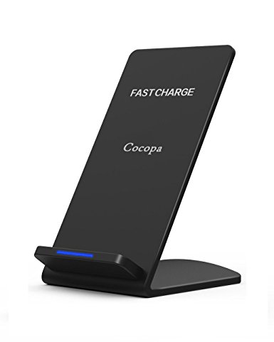 Cocopa Wireless Charger, 2 Coils QI Fast Wireless Charging Pad for QI-Enabled Devices, Samsung Galaxy S8/S8 Plus, Samsung Galaxy S7/S7 Edge, Galaxy S6/S6 Edge/Plus, Note 5
