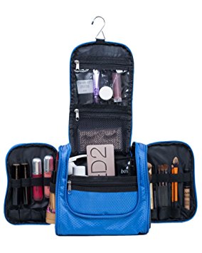 Premium Cosmetic Bag By AmElegant - Spacious Women And Men Toiletry Bag - Makeup Organizer And Beauty Product Organizer (Blue)