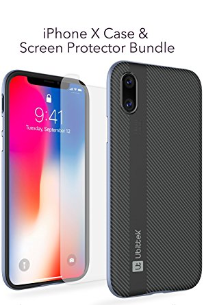 iPhone X Case, Ubittek Flexible Inner Protection and Reinforced Hard Bumper Frame Case for iPhone X (Gray-S)