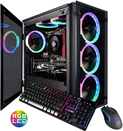 CUK Stratos Micro Gaming Desktop (AMD Ryzen 7 3700X, 16GB DDR4 RAM, 1TB NVMe SSD, NVIDIA GeForce RTX 2060 6GB, 600W Gold PSU, Windows 10 Home) Video Editing Gamer PC Computer