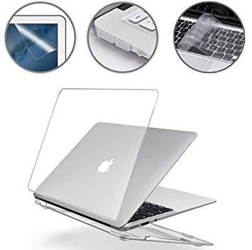 Applefuns Laptop Apple MacBook A1466 MacBook air case Hard Shell Case (Models: A1369 and A1466) Crystal Clear case   Keyboard Cover   Screen Protector   Dust Plug for - Crystal Clear